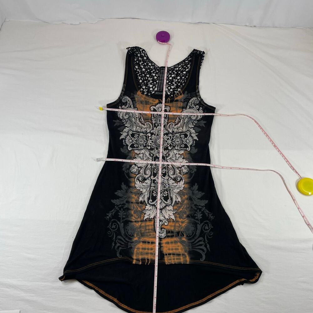 Vocal Embellished Cross Tank Top Lot 3 Blue Black Gray Crochet Lace Women’s S - Picture 11 of 11